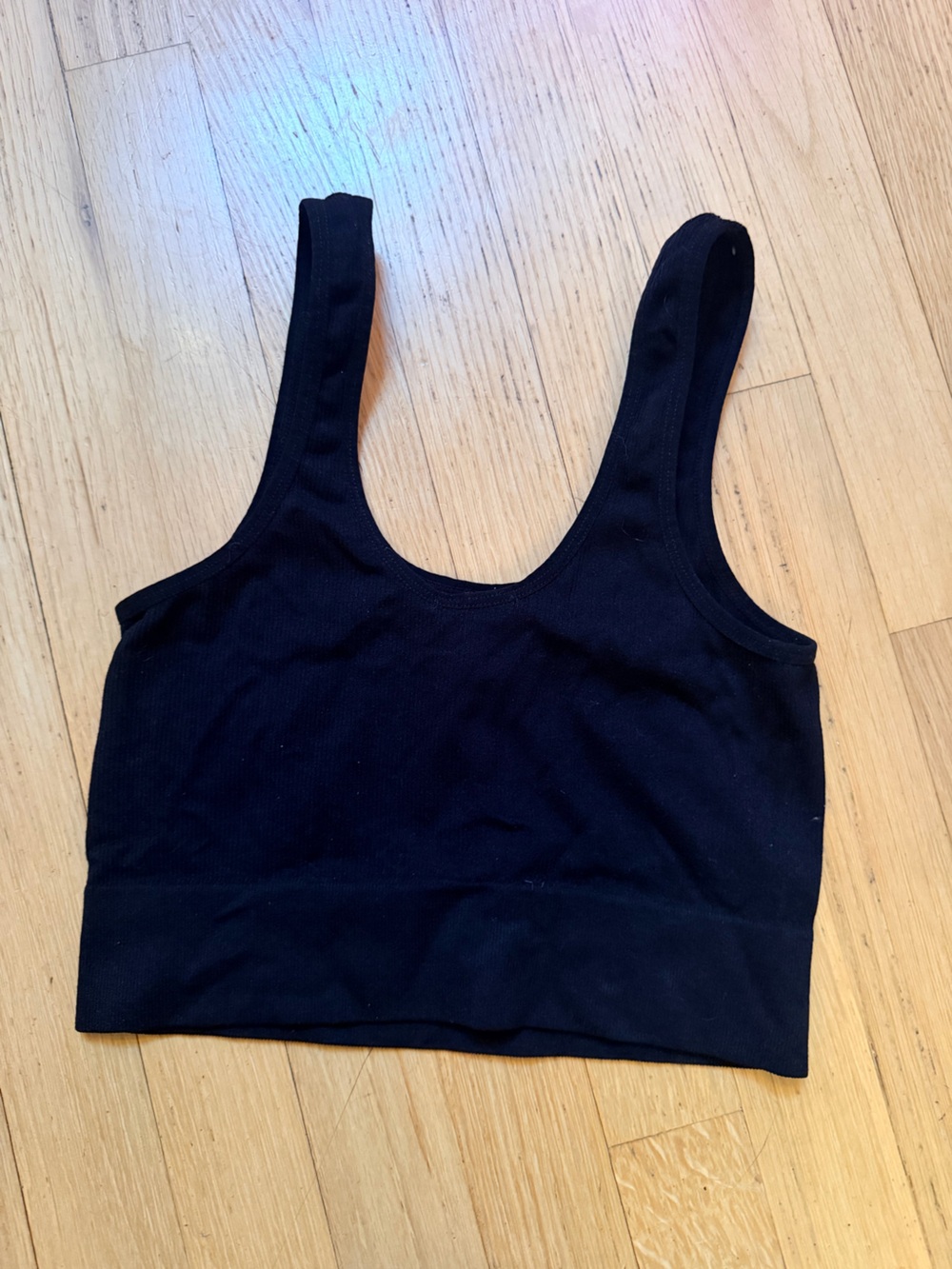 Bozzolo Black Seamless Ribbed Scoop Bralette